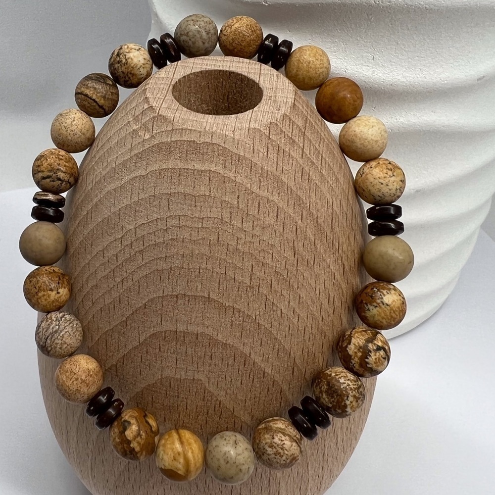 Jasper Beaded Stretch Bracelet